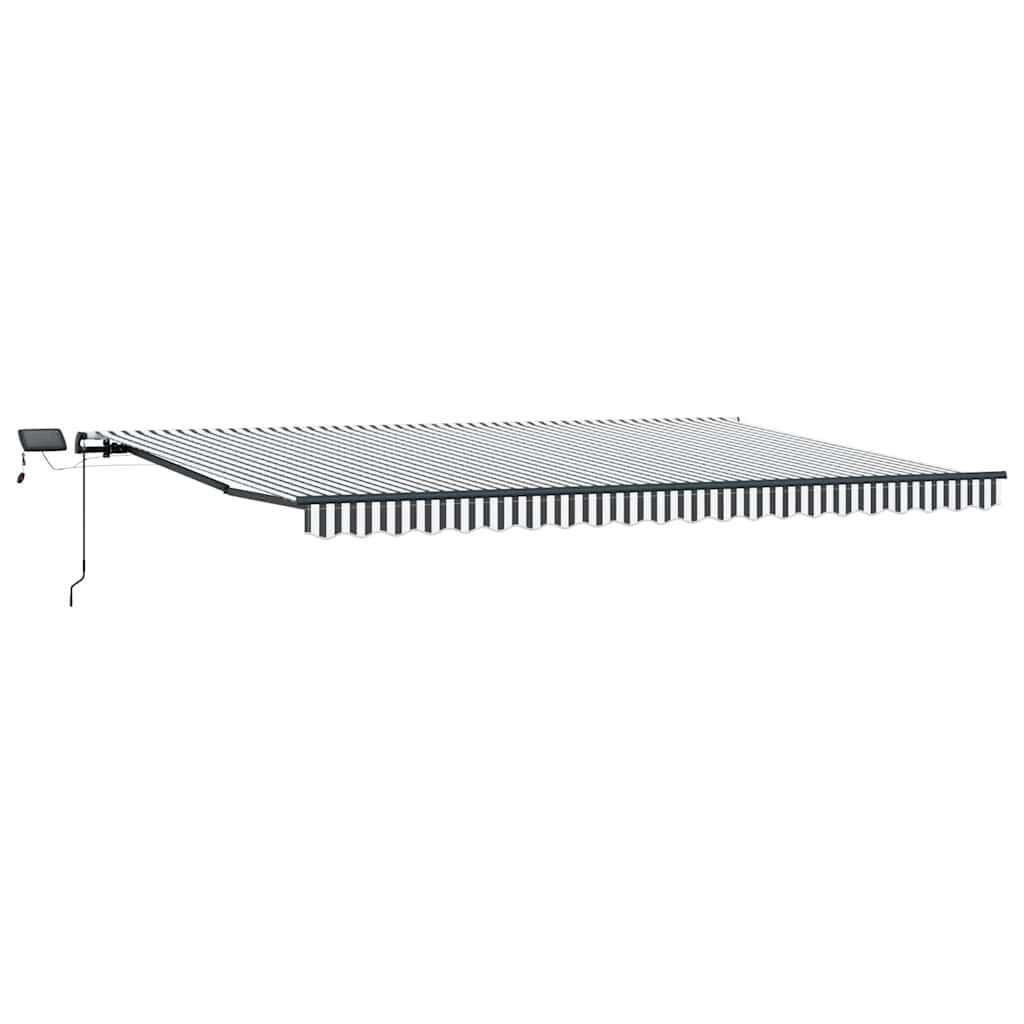 vidaXL Τέντα Πτυσσόμενη Χειροκίνητη με LED Ανθρακί / Λευκή 500x300 εκ.