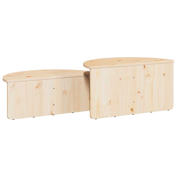 vidaXL Τραπεζάκι σαλονιού 2 pcs Φυσικό 79 x 39.5 x 40 εκ