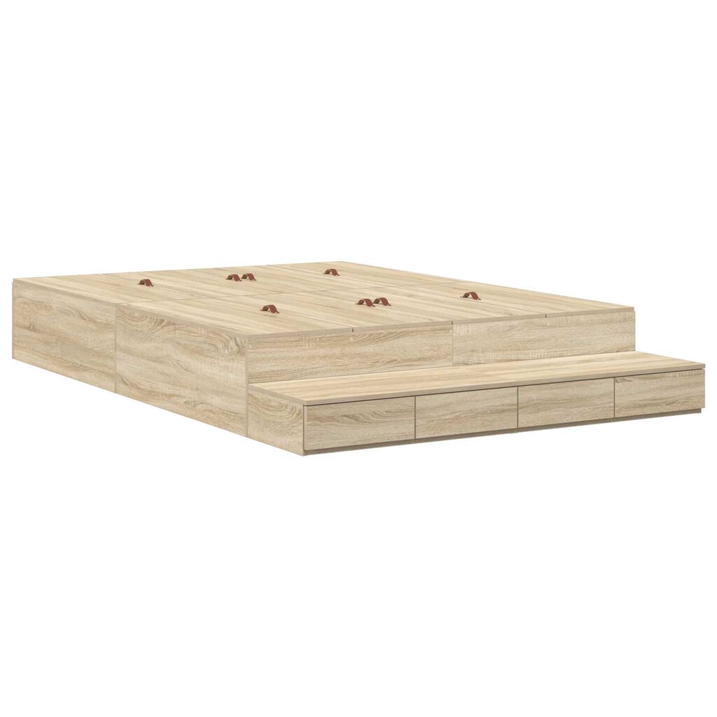 vidaXL Κρεβάτι Αποθήκευσης σε Χρώμα Σοένα 135x190 εκ.
