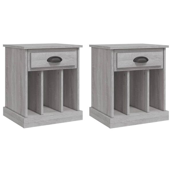 vidaXL Κομοδίνα 2 Τεμ. Γκρι Sonoma 43x36x50 εκ.