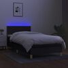 vidaXL &Kappa;&rho;&epsilon;&beta;ά&tau;&iota; Boxspring &mu;&epsilon; &Sigma;&tau;&rho;ώ&mu;&alpha; & LED &Mu;&alpha;ύ&rho;&omicron; 90x200 &epsilon;&kappa;. &Upsilon;&phi;&alpha;&sigma;&mu;ά&tau;&iota;&nu;&omicron;