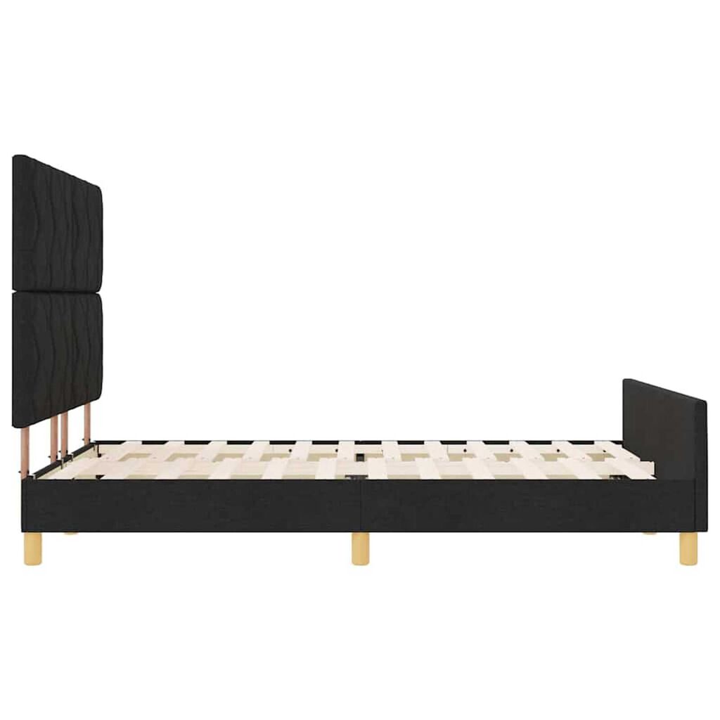 vidaXL Σκελετός Κρεβατιού με κεφαλάρι Μαύρο 140 x 190 cm ύφασμα