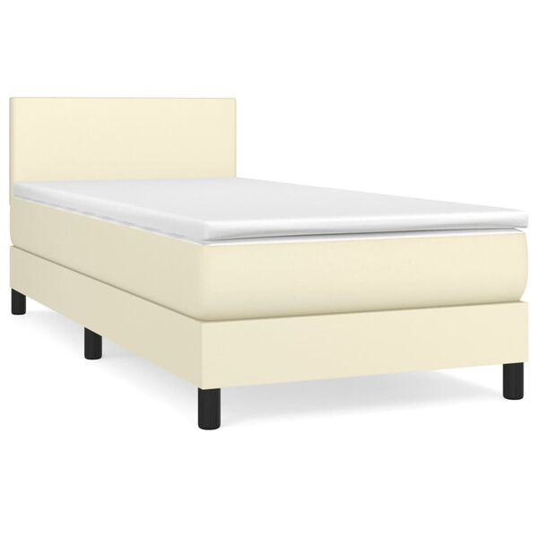 vidaXL &Kappa;&rho;&epsilon;&beta;ά&tau;&iota; Boxspring &mu;&epsilon; &Sigma;&tau;&rho;ώ&mu;&alpha; &Kappa;&rho;&epsilon;&mu; 90x200 &epsilon;&kappa;. &alpha;&pi;ό &Sigma;&upsilon;&nu;&theta;&epsilon;&tau;&iota;&kappa;ό &Delta;έ&rho;&mu;&alpha;