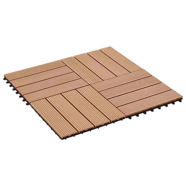 vidaXL &Pi;&lambda;ά&kappa;&alpha; &Kappa;&alpha;&tau;&alpha;&sigma;&kappa;&epsilon;&upsilon;ή&sigmaf; 11 pcs &Xi;ύ&lambda;&omicron; teak 30 x 30 cm WPC