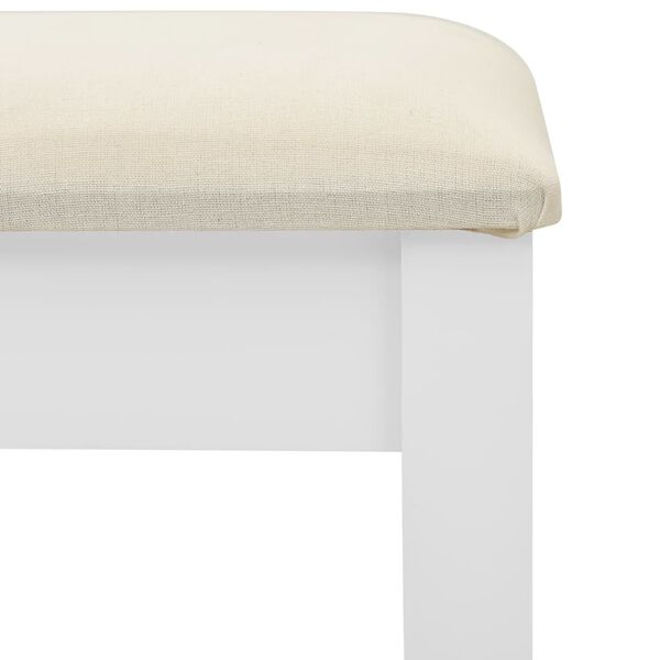vidaXL Μπουντουάρ με Σκαμπό Λευκό 65x36x128 εκ. Ξύλο Παυλώνιας / MDF