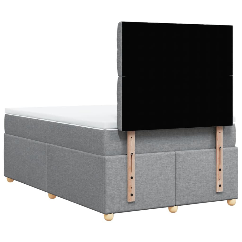 vidaXL Κρεβάτι Boxspring με Στρώμα Ανοιχτό Γκρι 120x190 εκ. Υφασμάτινο