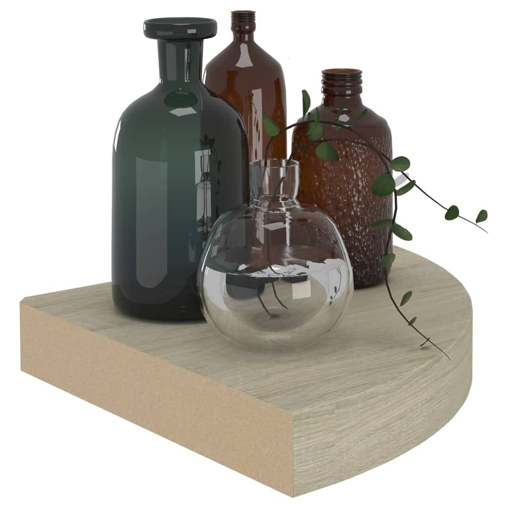 vidaXL Ράφια Τοίχου Γωνιακά 4 τεμ. Χρώμα Δρυός 25x25x3,8 εκ. MDF