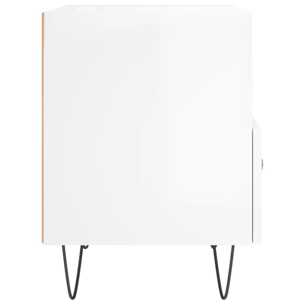 vidaXL Κομοδίνα 2 τεμ. Γυαλ. Λευκό 40x35x47,5 εκ. Επεξεργασμένο Ξύλο