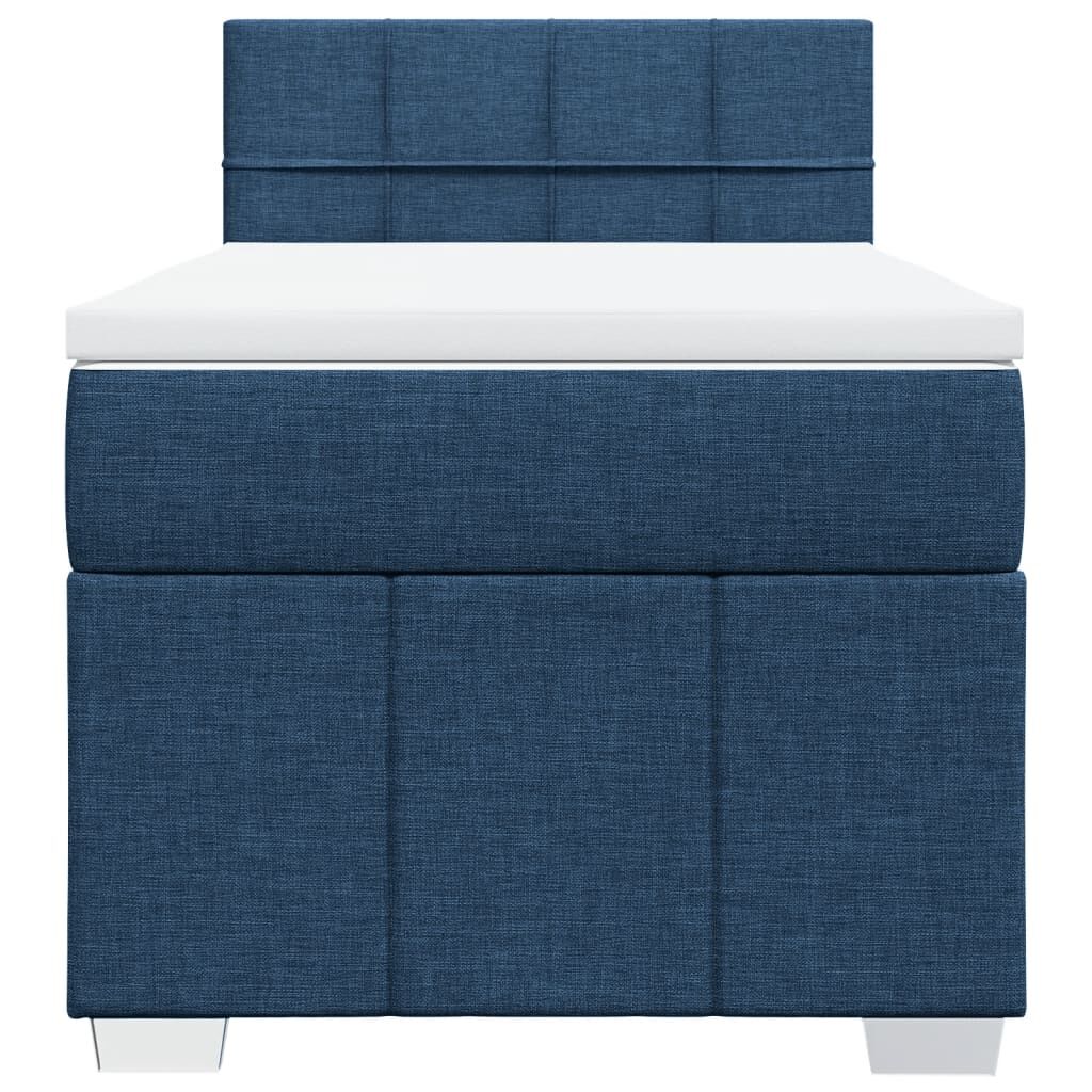 vidaXL Κρεβάτι Boxspring με Στρώμα Μπλε 100 x 200 εκ. Υφασμάτινο