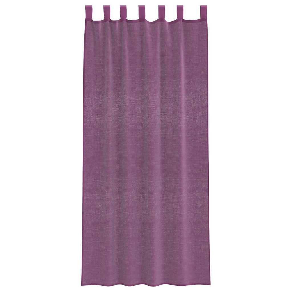 vidaXL Κουρτίνες Voile με βρόχους 2 τεμάχια Μοβ 140x245 εκ.