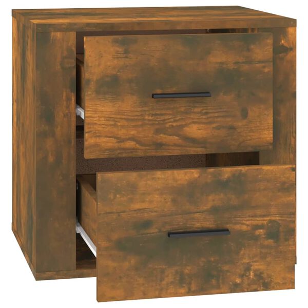 vidaXL Κομοδίνο Καπνιστή Δρυς 50 x 39 x 47 εκ.