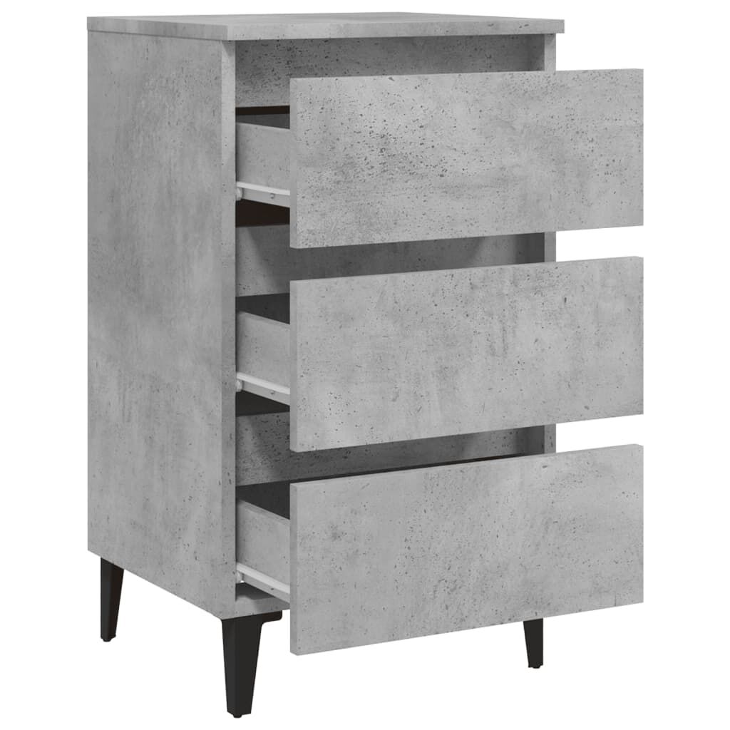 vidaXL Κομοδίνo Γκρι Σκυροδέματος 40 x 35 x 69 εκ. με Μεταλλικά Πόδια