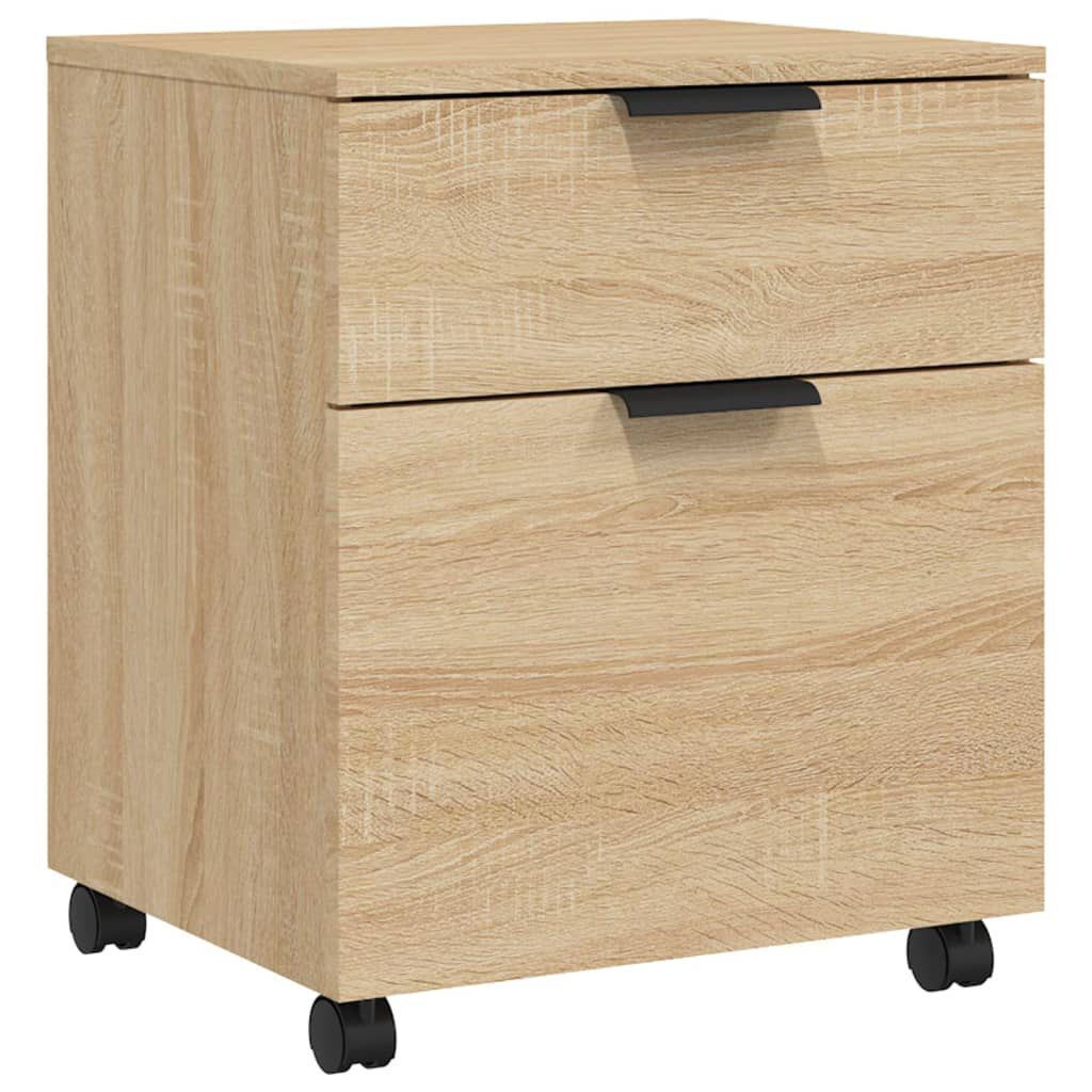 vidaXL Αρχειοθήκη Φορητή Sonoma Δρυς 45x38x54 εκ. Επεξ. Ξύλο με Ρόδες