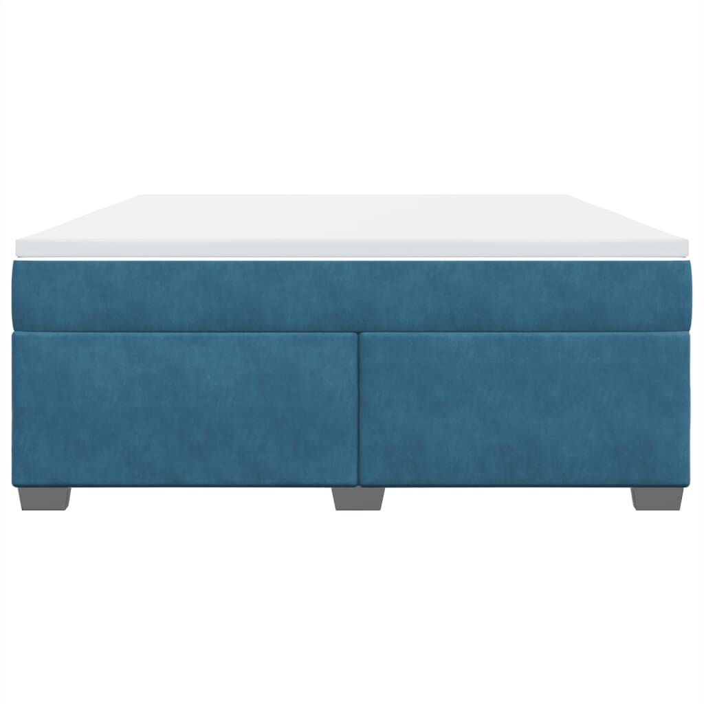vidaXL Κρεβάτι Boxspring με Στρώμα Σκούρο Μπλε 180x200 εκ. Βελούδινο