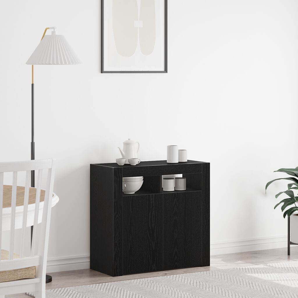 vidaXL Πλαϊνό γραφείο Μαύρο 80 x 35 x 75 cm Επεξεργασμένο ξύλο