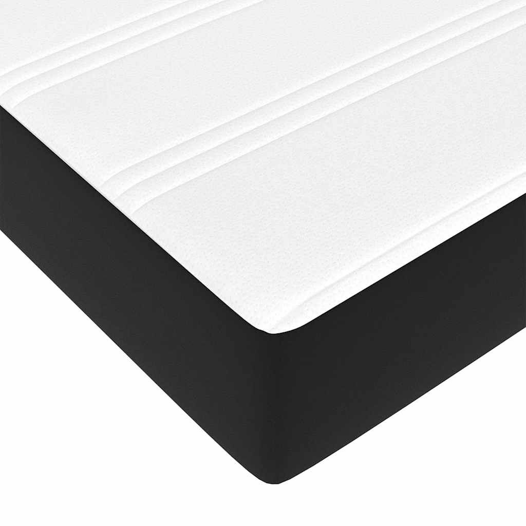 vidaXL Οθωμανικό κρεβάτι με στρώμα Μαύρο 100x200cm Faux Leather