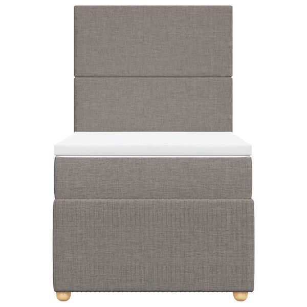 vidaXL Κρεβάτι Boxspring με Στρώμα Taupe 100 x 200 εκ. Υφασμάτινο
