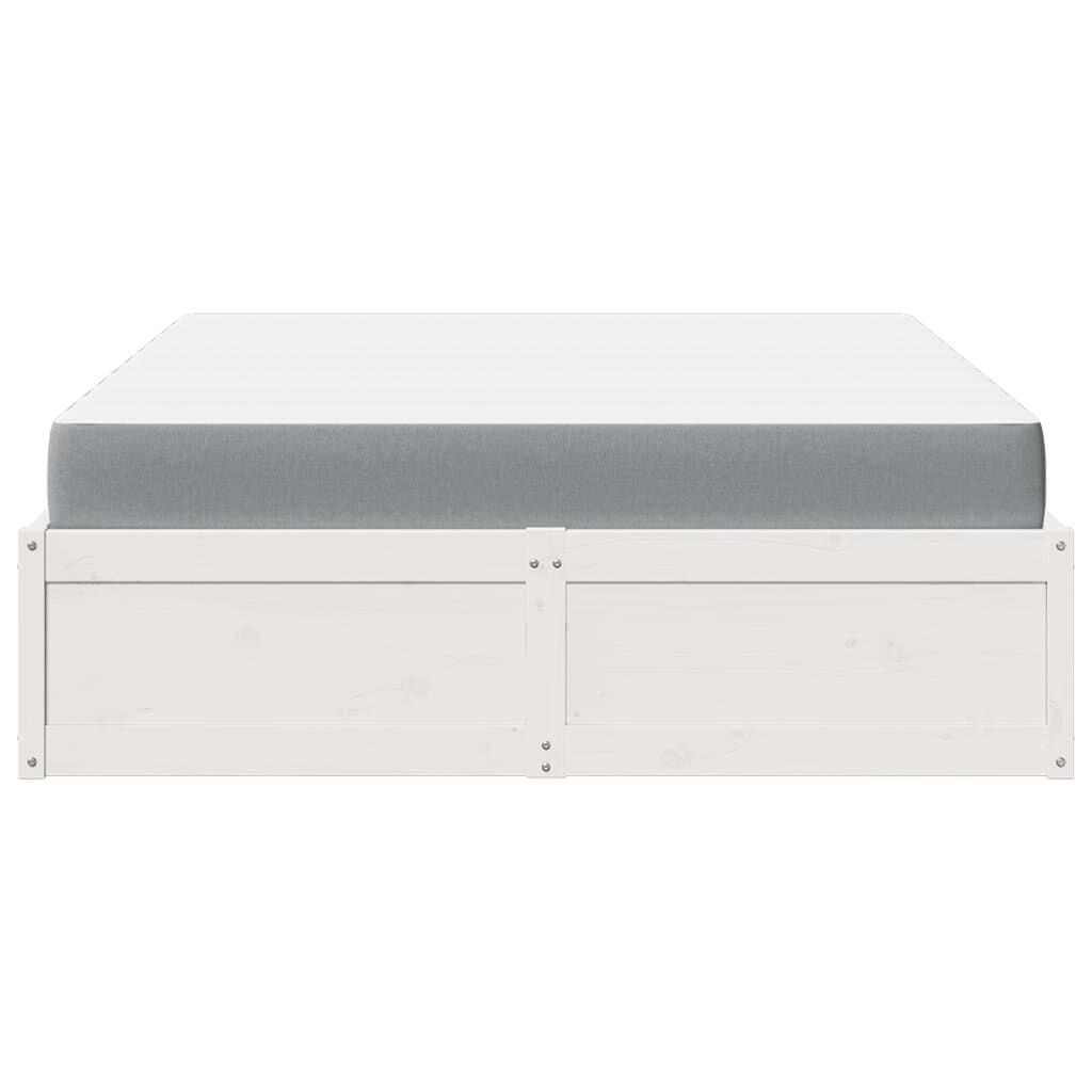 vidaXL Κρεβάτι με Στρώμα Λευκό 160x200 εκ Μασίφ Ξύλο Πεύκου
