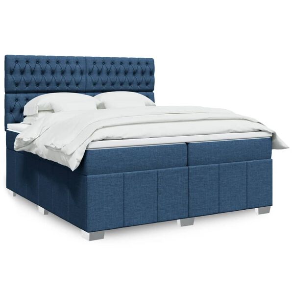 vidaXL &Kappa;&rho;&epsilon;&beta;ά&tau;&iota; Boxspring &mu;&epsilon; &Sigma;&tau;&rho;ώ&mu;&alpha; &Mu;&pi;&lambda;&epsilon; 200x200 &epsilon;&kappa;. &Upsilon;&phi;&alpha;&sigma;&mu;ά&tau;&iota;&nu;&omicron;