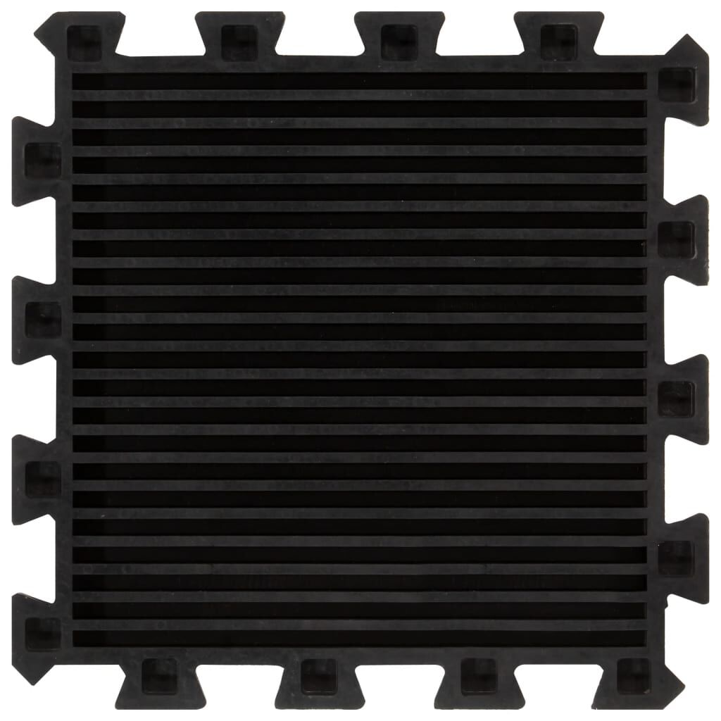 vidaXL Δάπεδο Προστασίας Παζλ 9 τεμ. Μαύρο 16 χιλ. 30x30 εκ. Καουτσουκ