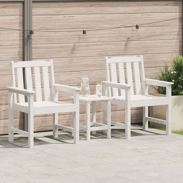 vidaXL Καρέκλα φαγητού κήπου 2 pcs Λευκό 65.5 x 59 x 88 εκ Πλαστικό