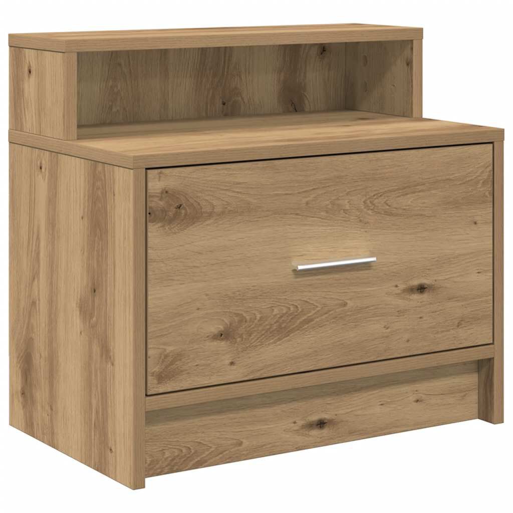 vidaXL Κομοδίνο με συρτάρι Αρτισιανή Δρυς 51x31x47 εκ.