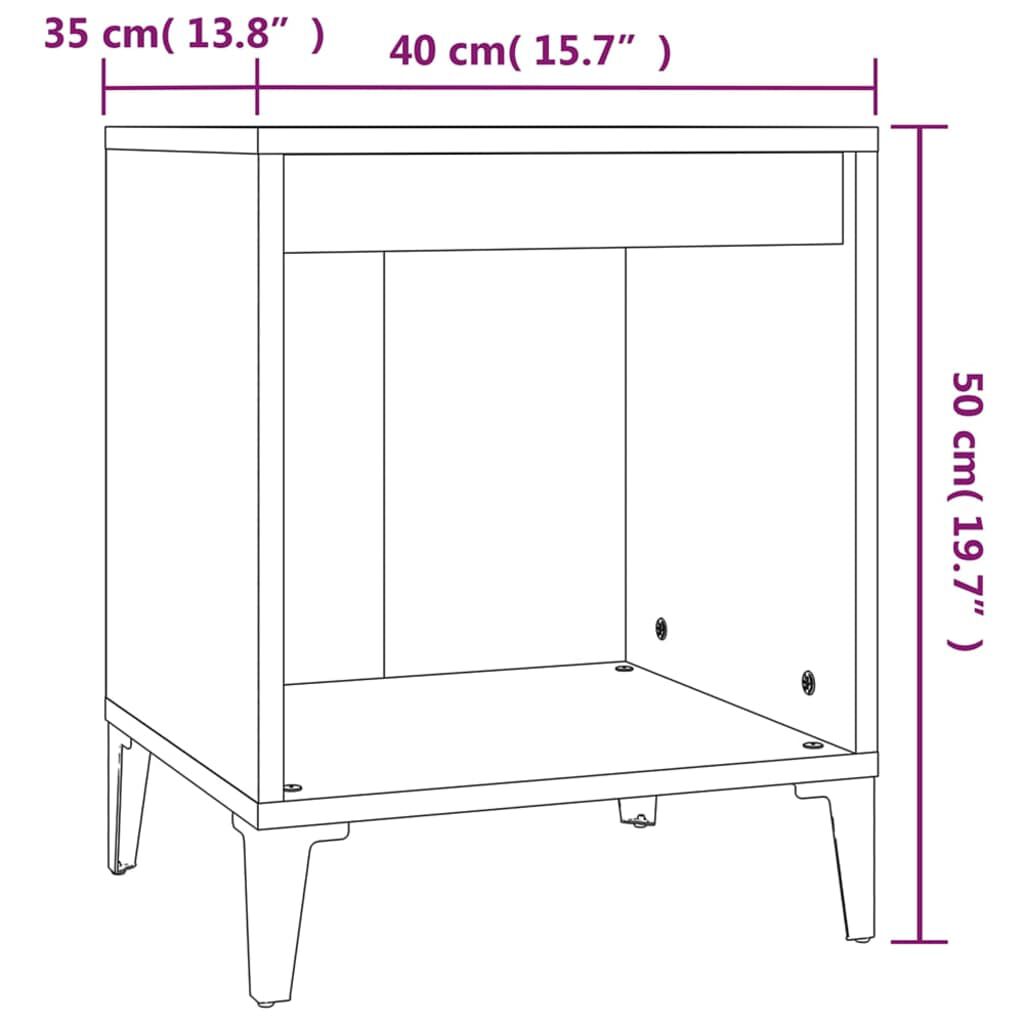 vidaXL Κομοδίνα 2 τεμ. Γκρι Σκυροδέματος 40 x 35 x 50εκ.
