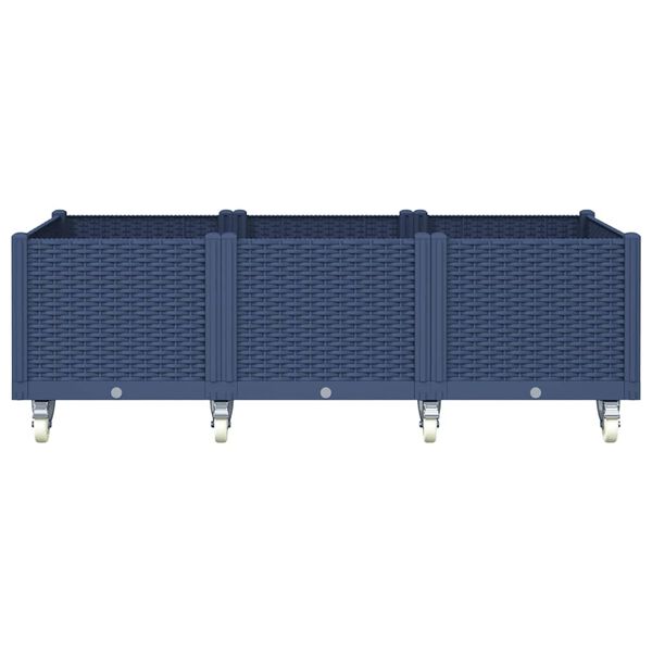 vidaXL Ζαρντινιέρα Κήπου με Πόδια Μπλε Γκρι 150x80x54 εκ. Πολυπροπυλένιο
