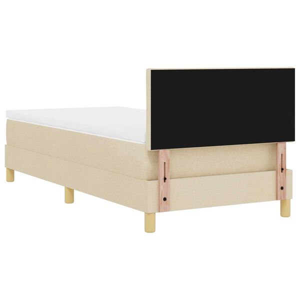 vidaXL Κρεβάτι με ελατήρια με στρώμα Κρεμ 100 x 200 cm ύφασμα