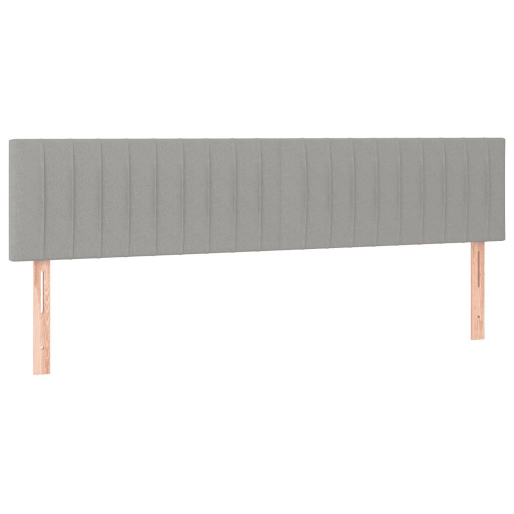 vidaXL Κρεβάτι Boxspring με Στρώμα & LED Αν.Γκρι 200x200εκ. Υφασμάτινο