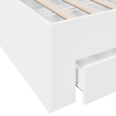 vidaXL Πλαίσιο Κρεβατιού με Συρτάρια Λευκό 200x200 εκ Επεξεργ. Ξύλο