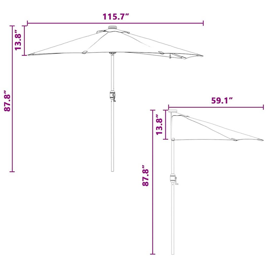 vidaXL Ομπρέλα Κήπου Taupe 294 x 150 x 223 εκ ύφασμα