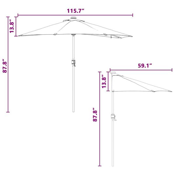 vidaXL Ομπρέλα Κήπου Taupe 294 x 150 x 223 εκ ύφασμα