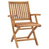 vidaXL Καρέκλες Κήπου 2 τεμ. από Μασίφ Ξύλο Teak & Γκρι Καρό Μαξιλάρια