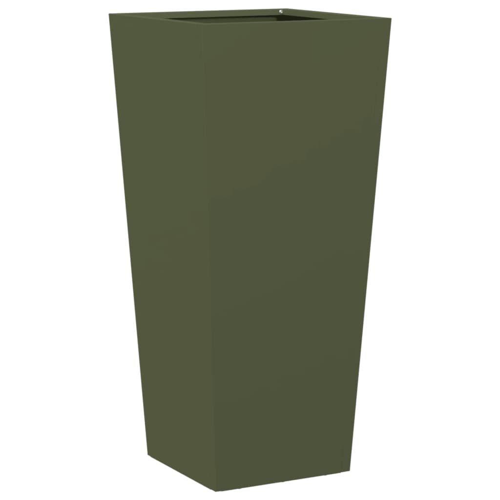 vidaXL Ζαρντινιέρες Κήπου 2 τεμ. Λαδί 35x35x75 εκ. από Ατσάλι