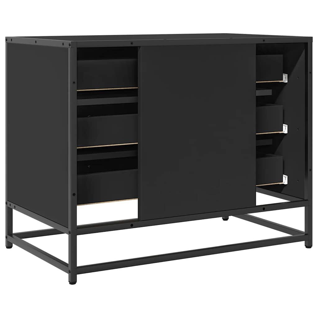 ντουλάπι συρταριών vidaXL Μαύρο 70x41x56 cm Κατασκευασμένο ξύλο