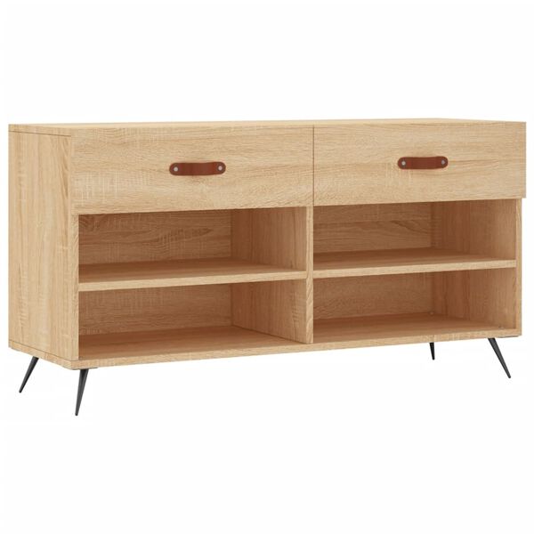 vidaXL Παπουτσοθήκη Sonoma Δρυς 102x35x55 εκ. από Επεξεργασμένο Ξύλο