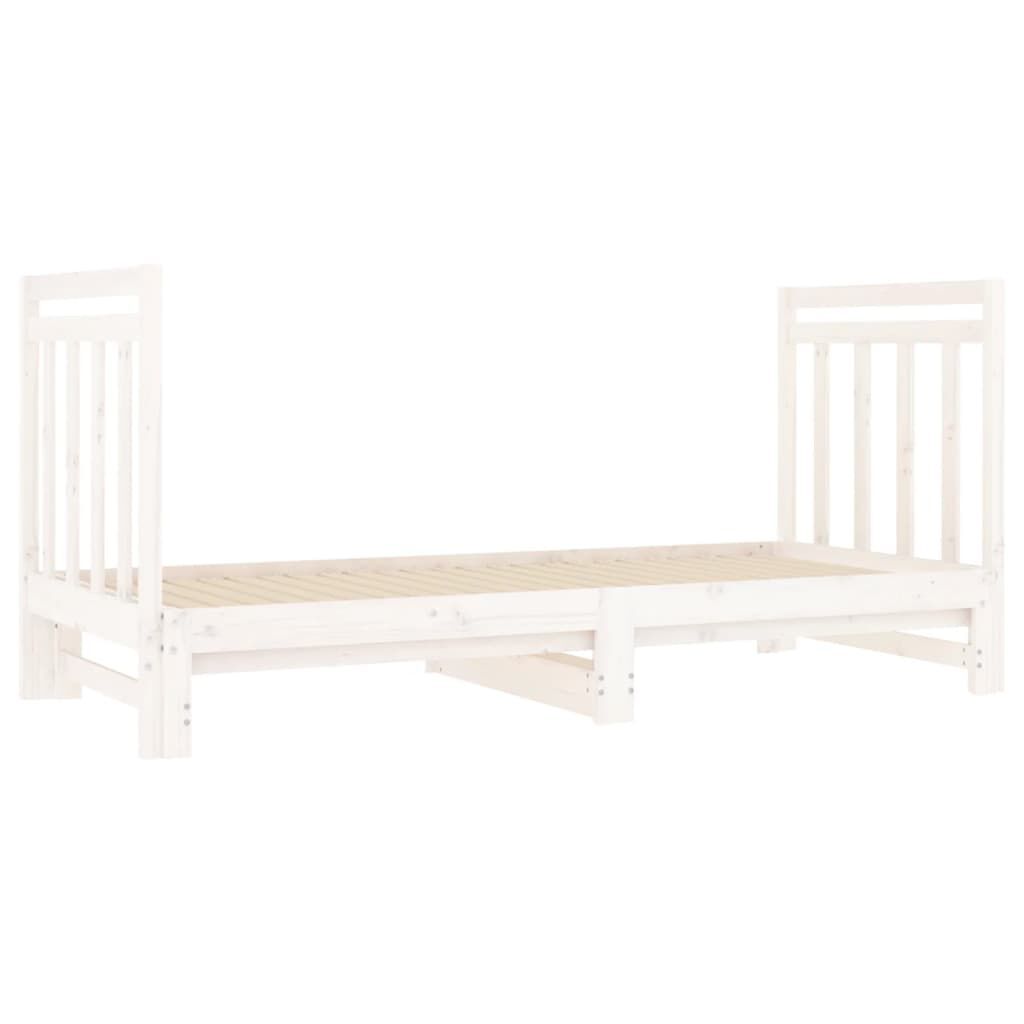 vidaXL Καναπές Κρεβάτι Συρόμενος Λευκός 2x(90x190) εκ. από Μασίφ Πεύκο