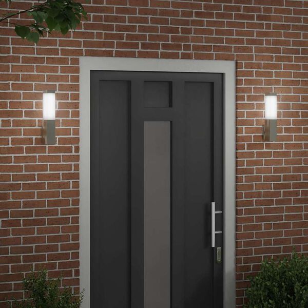 vidaXL Εξωτερικά Φωτιστικά Τοίχου 2 pcs Ασημί 10.5 x 6 x 35 εκ.