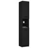 vidaXL Ντουλάπι Μπάνιου Μαύρο 32 x 34 x 188,5 εκ. Επεξεργασμένο Ξύλο
