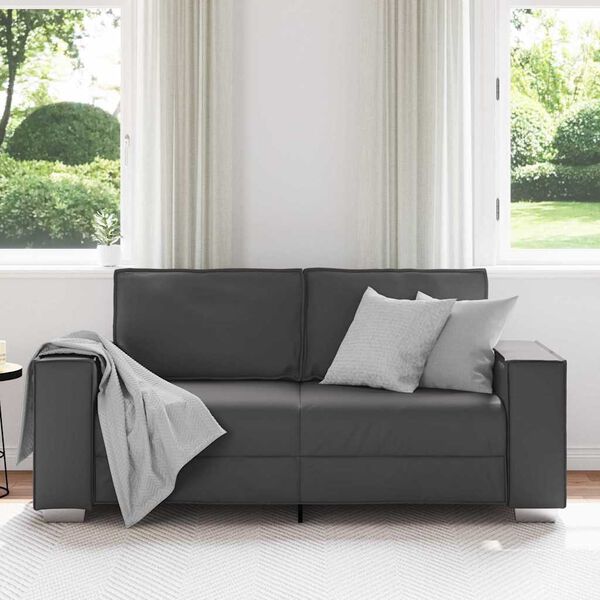 vidaXL Πολυθρόνα-καναπές με μαξιλάρι Γκρι 180 x 78 x 84 εκ. Δερματίνη