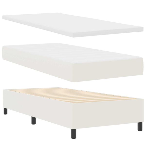 vidaXL Κρεβάτι Box Spring με Στρώμα & LED Κρεμ 80x200 εκ Κορντούρα