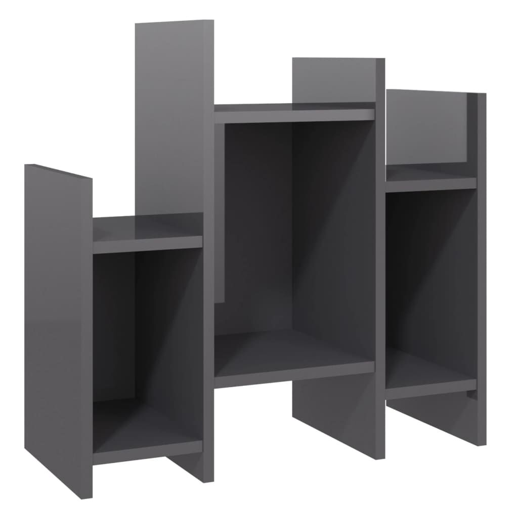 vidaXL Βοηθητικό Ντουλάπι Γυαλ. Γκρι 60 x 26 x 60 εκ. από Επεξ. Ξύλο