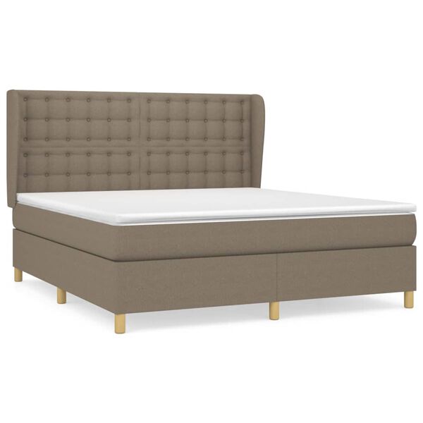 vidaXL &Kappa;&rho;&epsilon;&beta;ά&tau;&iota; Boxspring &mu;&epsilon; &Sigma;&tau;&rho;ώ&mu;&alpha; Taupe 160x200 &epsilon;&kappa;. &Upsilon;&phi;&alpha;&sigma;&mu;ά&tau;&iota;&nu;&omicron;