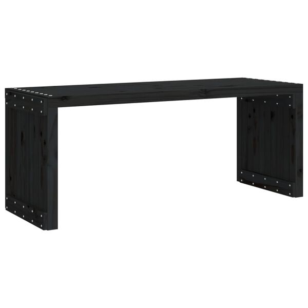 vidaXL Παγκάκι Κήπου Επεκτάσιμο Μαύρο 212,5x40,5x45εκ. Μασίφ Πεύκο