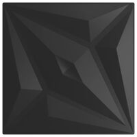 vidaXL Πάνελ Τοίχου 48 τεμ. Μαύρα Σχ. Αστέρι 50 x 50 εκ. 12 μ² από XPS