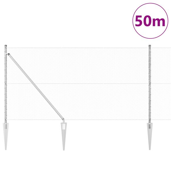 vidaXL Χάλκινος Φράχτης 1.2x50 μ Γαλβανισμένος Χάλυβας