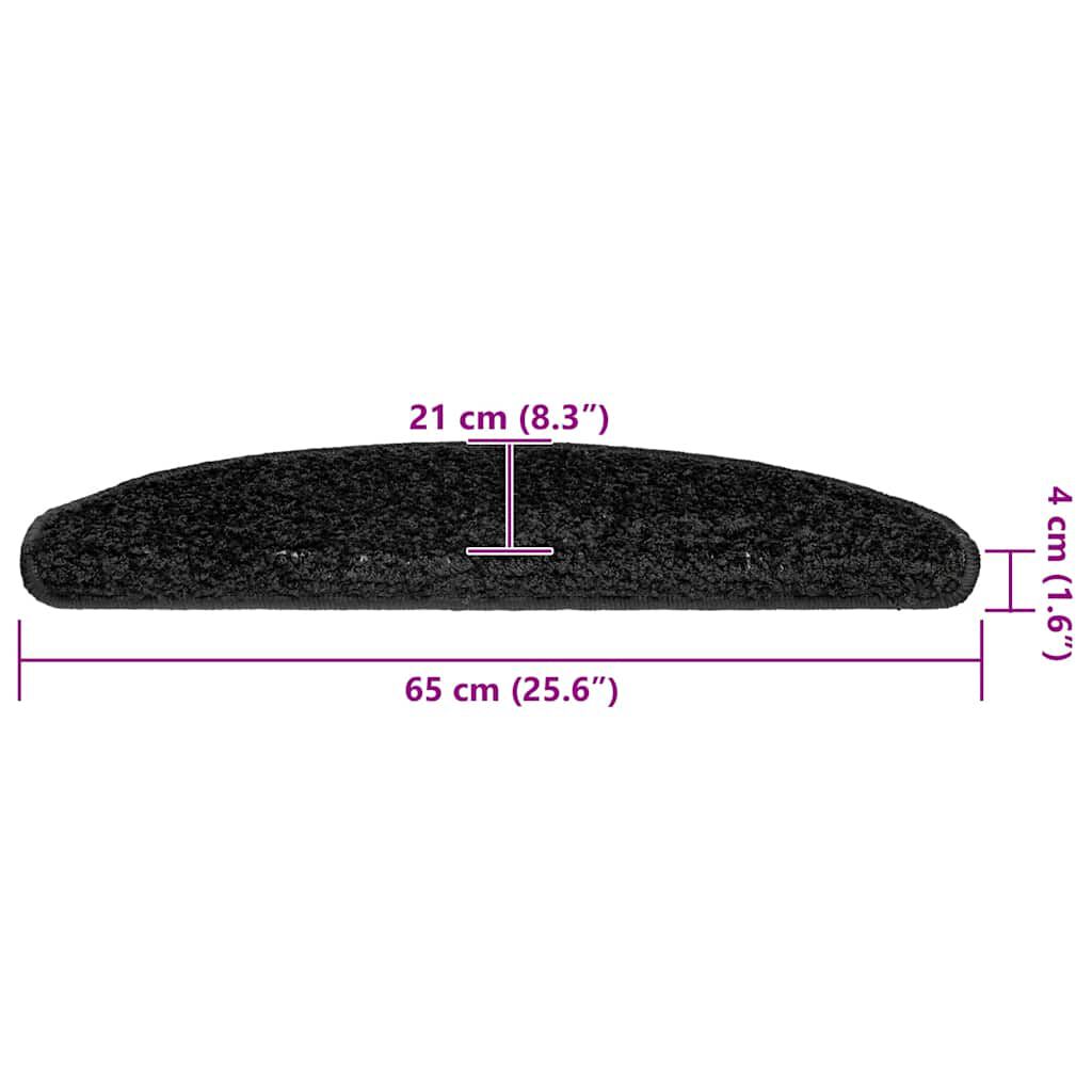 vidaXL Πατάκια για σκάλες 30 τεμάχια Μαύρο 65x21x4 cm