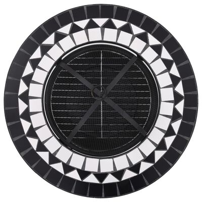 vidaXL Τζάκι Εξωτερικού Χώρου «Μωσαϊκό» Μαύρο/Λευκό 68 εκ. Κεραμικό