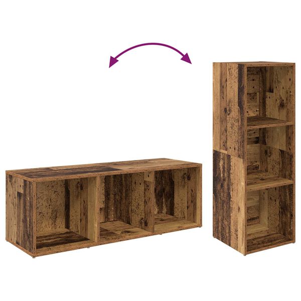 vidaXL Σετ επίπλου τηλεόρασης 2 pcs Παλιό ξύλο 107 x 35 x 37 cm
